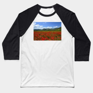 Poppies in Pian Grande Baseball T-Shirt